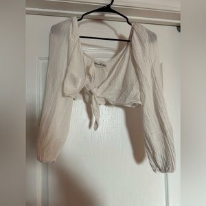 Off-the-Shoulder Gauzy Beach Top; Wide Leg Coverup Pants